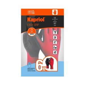 Set 6 paia guanti da lavoro in lattice Easy Grip Kapriol rossi tg 10