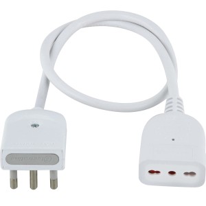 Multipresa bianca t.b.t. con spina e presa.