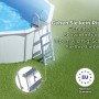 Piscina ovale Gre Bora Bora, Ø 300 cm, con scaletta di sicurezza in giardino.