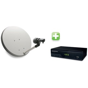 Sistema SAT con parabola satellitare e ricevitore per una ricezione TV ottimale.