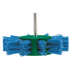 Spazzola a lamelle LUX Poliammide 100 mm per levigatrici, per rimuovere ruggine e pulire.