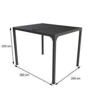Pergola bioclimatica in alluminio 2430 antracite 240x300 cm
