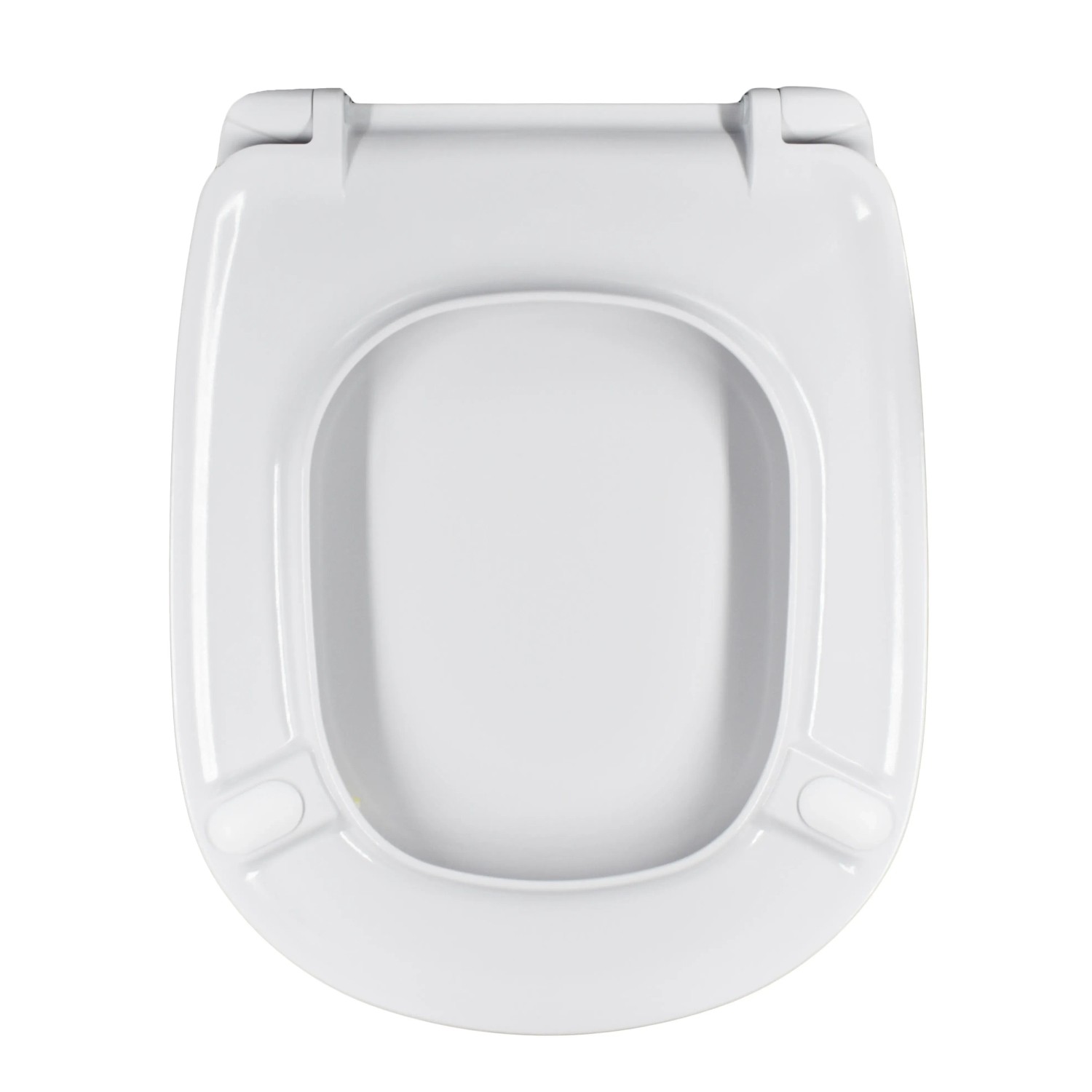 Sedile WC bianco t.b.t. della categoria Sedili WC, vista dall'alto.