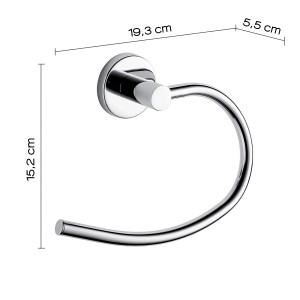 Portasciugamani t.b.t. cromato con dimensioni.