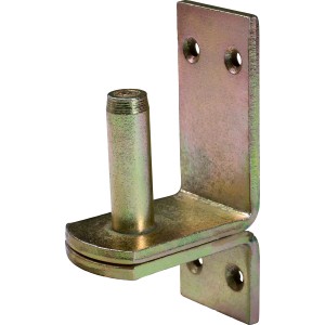 Cerniera a vite D2 zincata gialla, 98x35 mm, perno Ø 13 mm, per fissare bandelle.