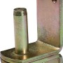 Cerniera a vite D2 zincata gialla, 98x35 mm, perno Ø 13 mm, per fissare bandelle.