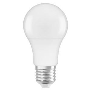 Lampadina LED E27 bianca di forma standard per interni.