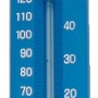 Termometro da piscina standard Summer Fun blu con scala e cordino.