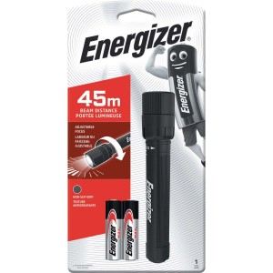 Torcia Energizer X-Focus con batterie, messa a fuoco del fascio e impugnatura antiscivolo.