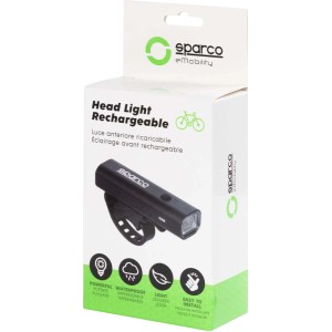 Luce bici ricaricabile Sparco per maggiore sicurezza stradale.