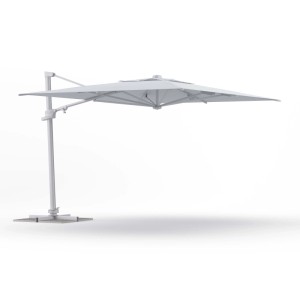 Ombrellone da giardino palo decentrato retrattile Step 3x3 m Bianco