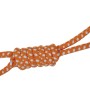 Corda per cani arancione con palla e anello, gioco resistente per cani.
