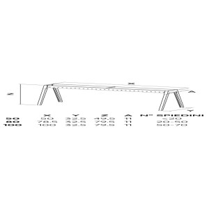 Barbecue per arrosticini Lisa Milano 80 acciaio inox L 80 cm