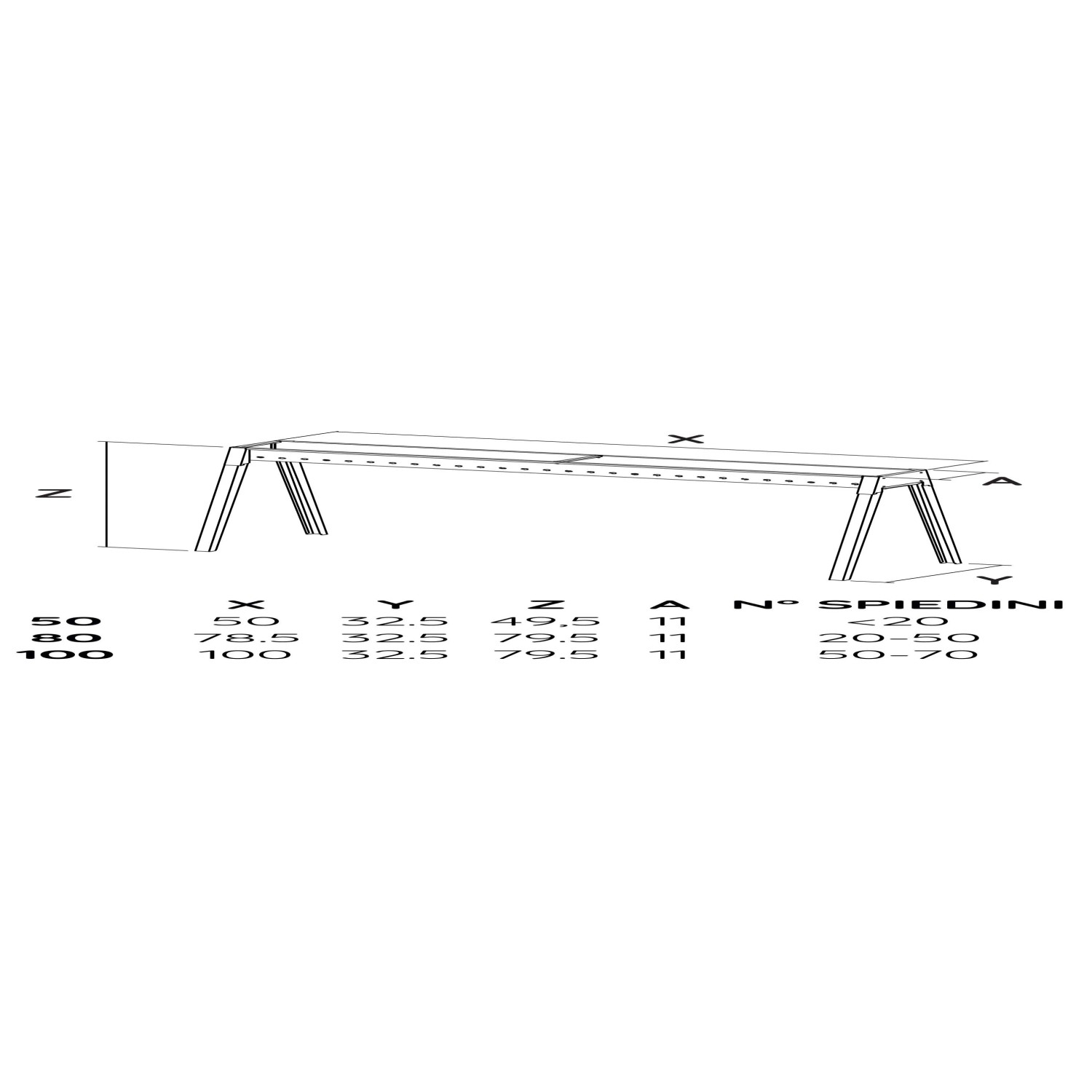 Barbecue per arrosticini Lisa Milano 80 acciaio inox L 80 cm_3
