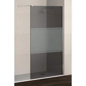 t.b.t. Box doccia walk-in con fascia decorativa in vetro.