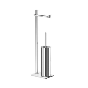 Set bagno t.b.t.: scopino e portarotolo cromato.