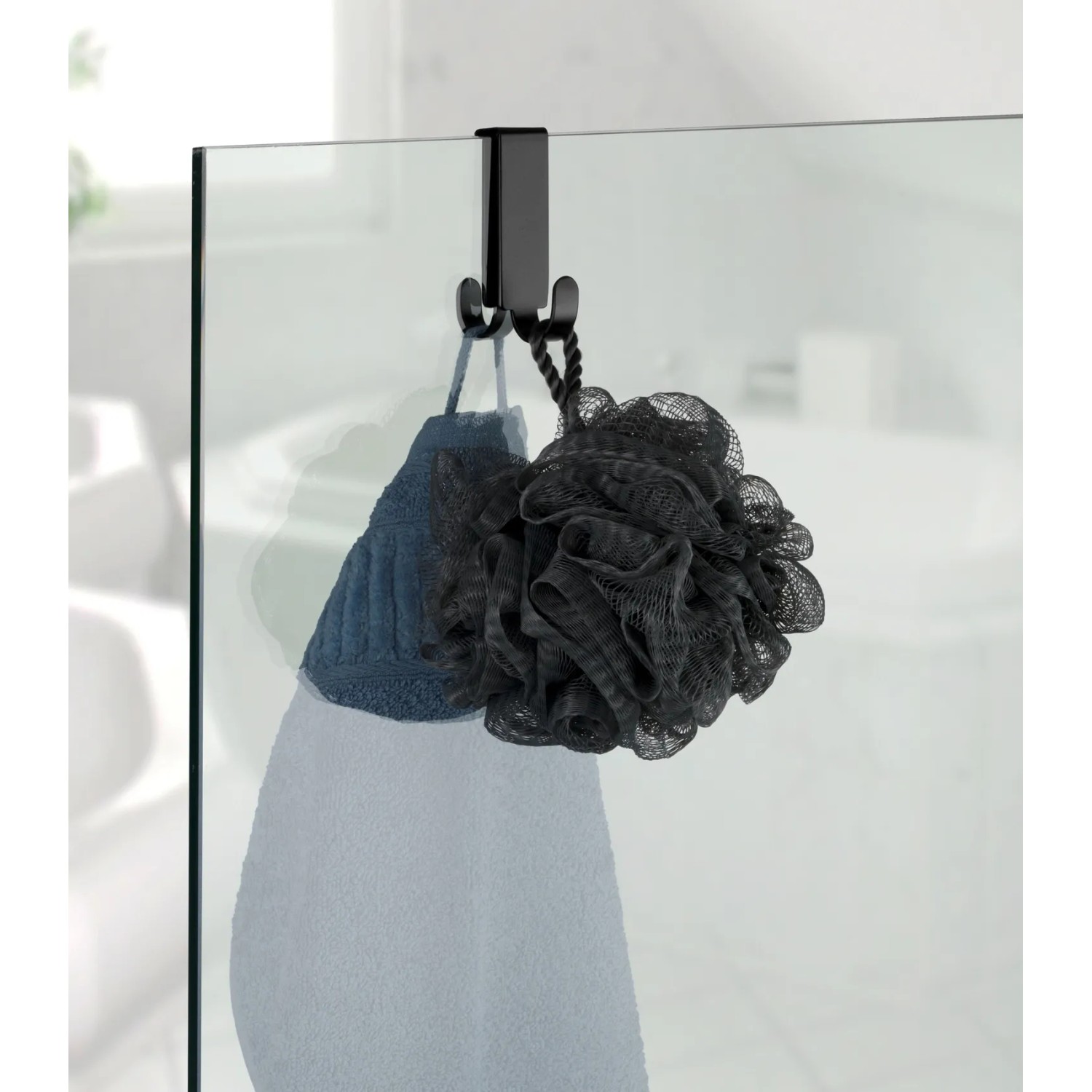 Tesa® MOON BLACK Gancio per Asciugamani per bagno e WC in stile