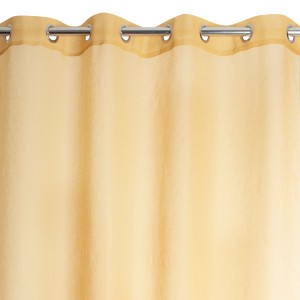 Tenda gialla con occhielli per una facile sospensione.