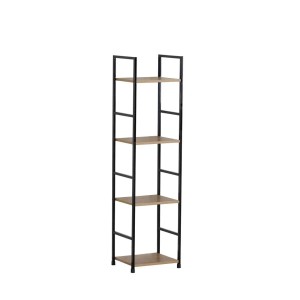 Scaffale in metallo e truciolare 4 ripiani 29x24x112 cm nero