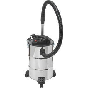 Aspiracenere AS-20/1200 A in acciaio inox con tubo e ruote per pulizia camino e grill.
