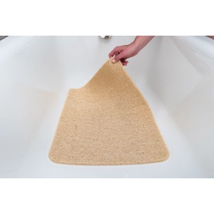 Tappetino doccia beige Hydrowonder 40x60 cm in materiale intrecciato nella vasca.