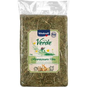 Vitakraft VitaVerde Fieno Prati Alpini, confezione da 1kg di cibo per roditori. Alimento supplementare naturale per roditori.