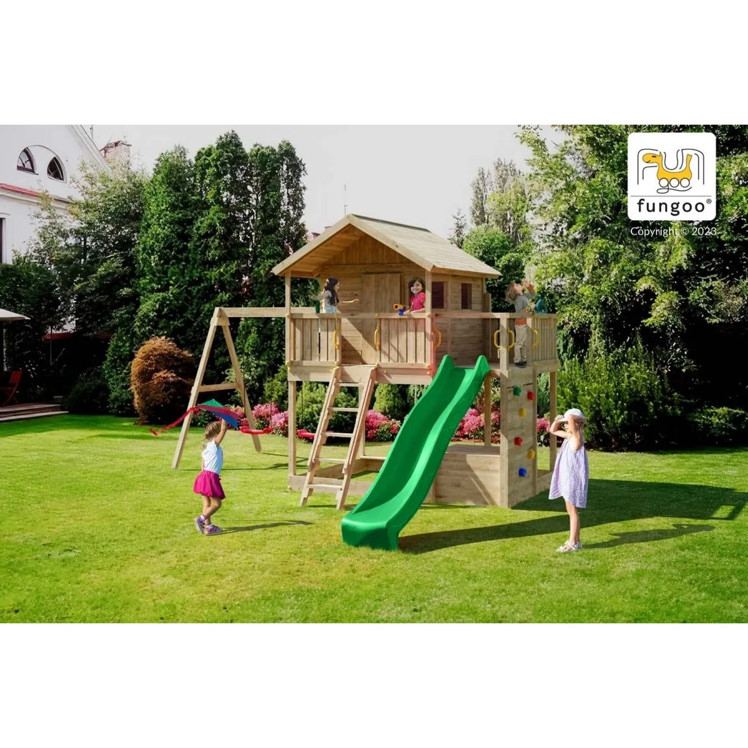 Gioco da giardino Sunshine scivolo e altalene 491 x 593 x h314 cm_4