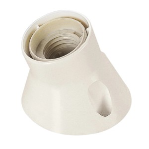 Portalampada bianca t.b.t. con attacco E27 per lampadine fino a 60W.