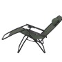 Lettino relax verde con poggiatesta, ideale per giardino e terrazza.