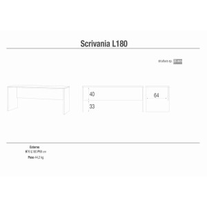 Disegno tecnico di una scrivania con dimensioni.