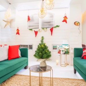 Albero di Natale artificiale 15 LED bianco caldo 60 cm