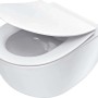 WC sospeso con sedile senza bordo bianco