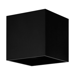 Lampada da parete a LED Eglo Barcarola-E nera a forma di cubo per esterni.