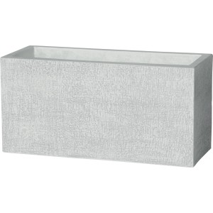 Fioriera da esterno rettangolare t.b.t. grigio chiaro con motivo delicato.