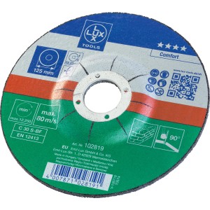 Disco da taglio LUX 125 mm sagomato per pietra, accessorio per smerigliatrice angolare.