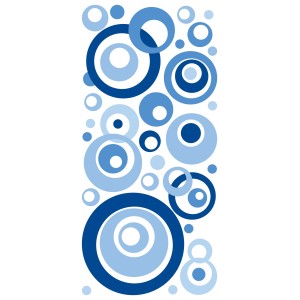 Adesivo da parete cerchi blu: Adesivo decorativo con vari cerchi blu.