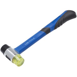 Martello combinato LUX Classic con manico in fibra di vetro e teste sostituibili.