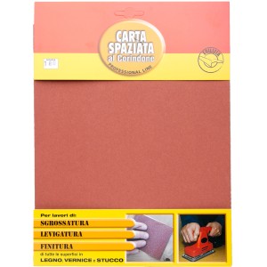 Carta abrasiva, grana 180, per legno, vernice e stucco.