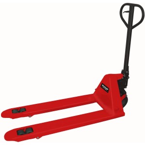 Transpallet rosso Einhell TC-PT 2500 per officina, magazzino e trasporto.