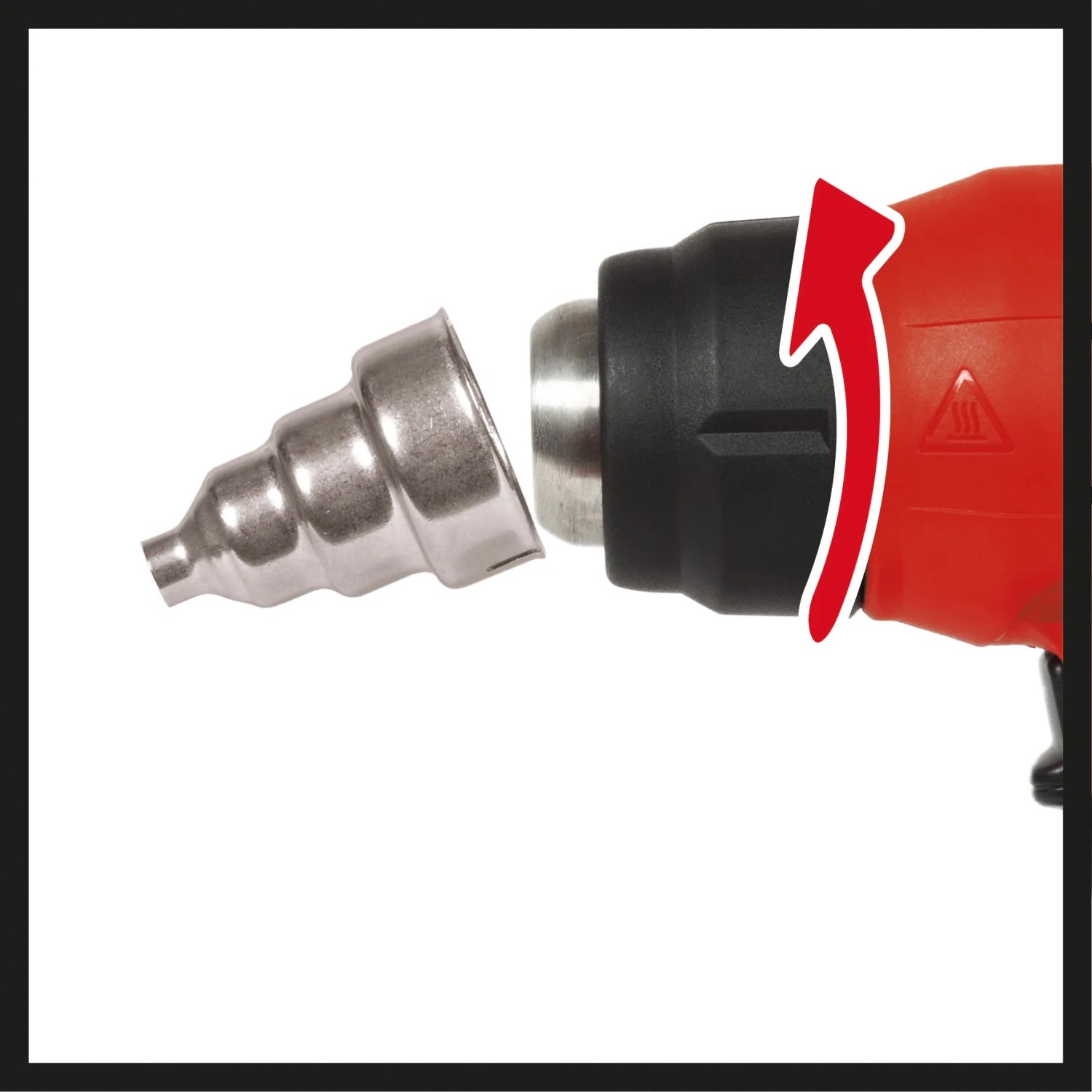 Pistola ad aria calda a batteria Einhell Power X-Change TE-HA 18 Li Solo con ugello riduttore. Utensile ad aria calda per lavori di precisione.