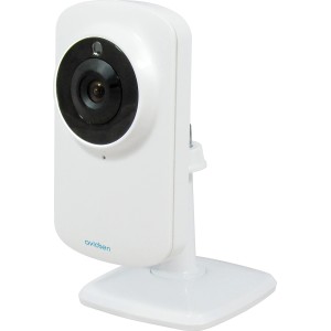 Telecamera di sicurezza Avidsen bianca per sistemi di allarme, primo piano.