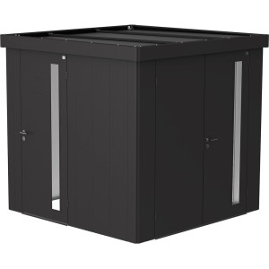 Porta aggiuntiva Biohort per casetta Neo, grigio scuro metallizzato, con set maniglia in acciaio inox.