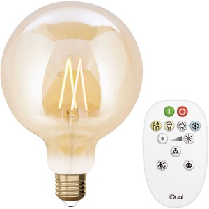 Lampadina LED smart con telecomando per regolare colore e luminosità della luce.