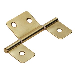 Cerniera per anta a persiana Hettich, 81x22 mm, acciaio ottonato, per mobili e armadi.