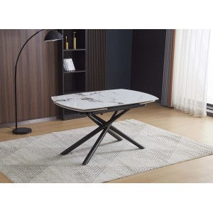 Tavolo allungabile da pranzo Astrid marmo bianco 140x90x76 cm