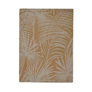 Tappeto t.b.t. con motivo a foglie di palma in beige e oro.
