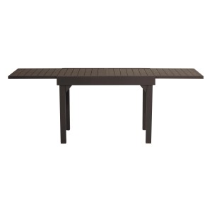 Tavolo da giardino marrone allungabile t.b.t. con motivo a listelli.