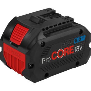 Bosch Professional ProCore 18V 8Ah batteria per elettroutensili, nero/rosso.