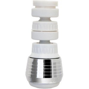 t.b.t. Rompigetto, aeratore per rubinetto bianco e argento.