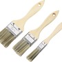 Set di 3 pennelli per verniciatura con manico in legno e setole sintetiche.